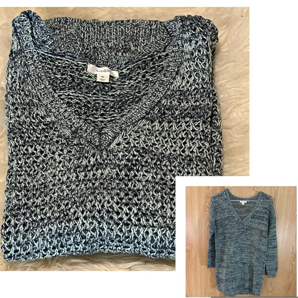 Caslon Blue V-Neck Sweater